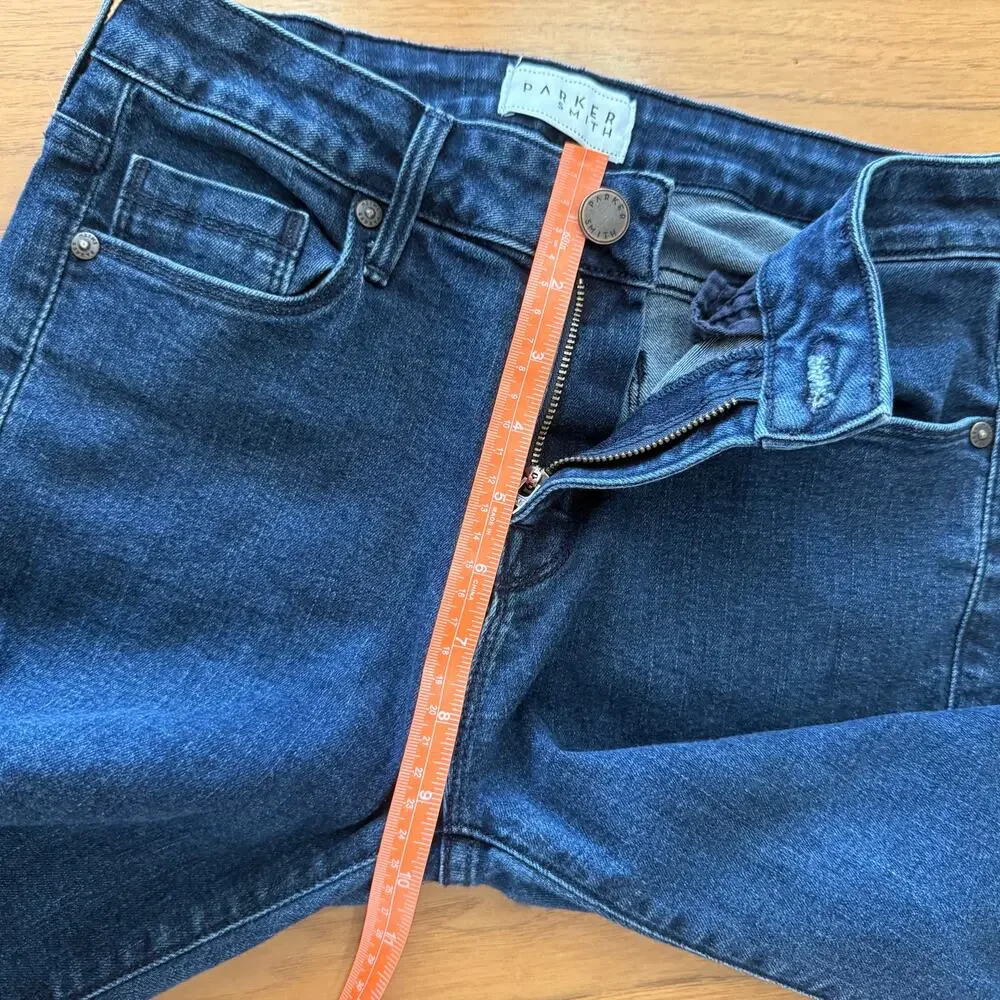 Parker Smith Crop Straight Jeans Size 2 26 Medium Wash Stretch Denim